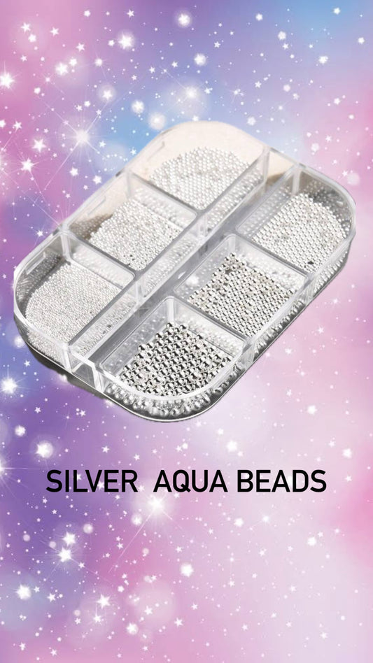 Silver Aqua beads